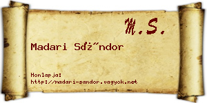 Madari Sándor névjegykártya